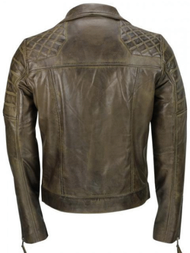 Brown Biker Style Cowhide Leather Jacket
