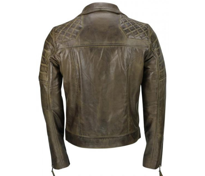 Brown Biker Style Cowhide Leather Jacket