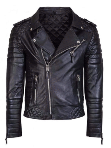 Biker Style Cow-hide Fashion Leather Jacket
