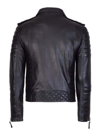 Biker Style Cow-hide Fashion Leather Jacket