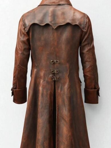 Vintage Steampunk Leather Coat Men