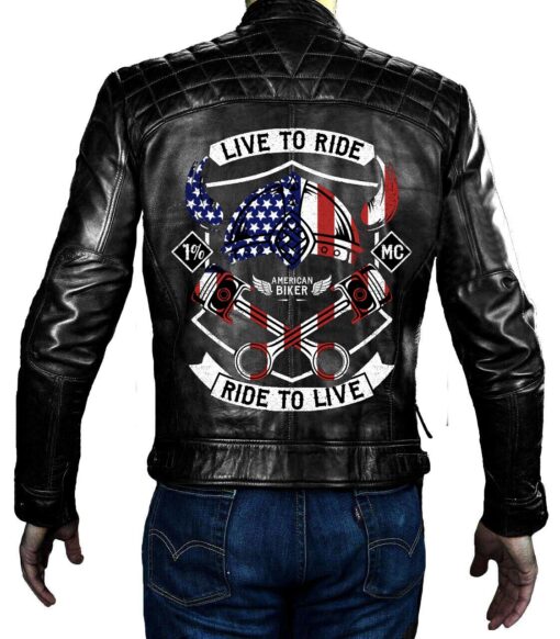 Café Racer Black Live to Ride Ride to Live Jacket