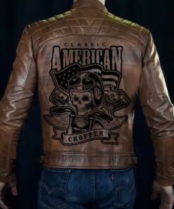 Classic American Choppers Vintage Motorcycle Leather Jacket