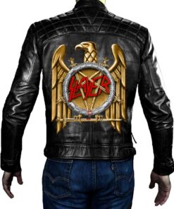 Slayer Black Leather Jacket For Men , Slayer jacket , Slayer leather jacket, Slayer jacket black, Slayer Black Leather Jacket For Men