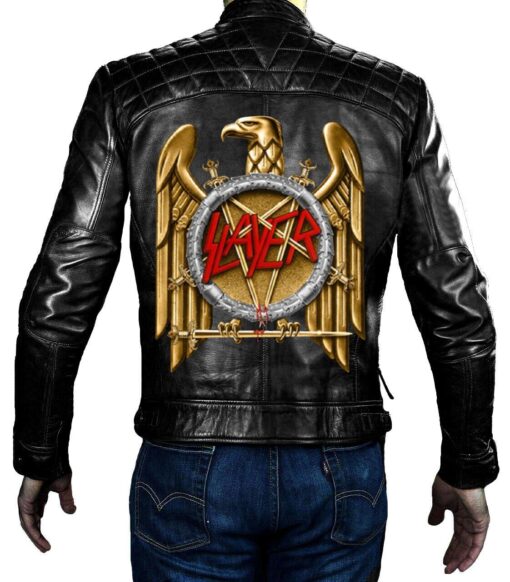 Slayer Black Leather Jacket For Men , Slayer jacket , Slayer leather jacket, Slayer jacket black, Slayer Black Leather Jacket For Men