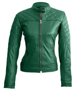 Women Green Quilted Jacket