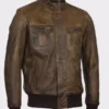 Vintage Brown Leather bomber Motorcycle jackets