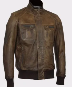 Vintage Brown Leather bomber Motorcycle jackets