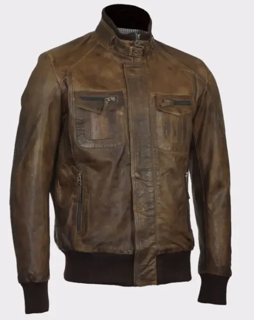 Vintage Brown Leather bomber Motorcycle jackets