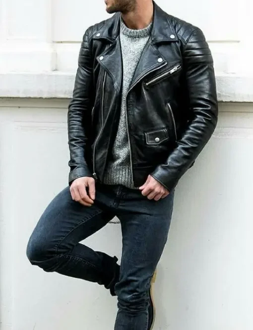 Men's Leather Jacket Outfits for Sale