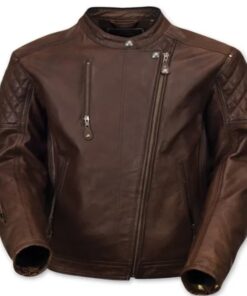 Men's Retro Vintage Café Racer Brown Leather Motorcycle Jacket