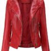 Red Leather Biker Jacket