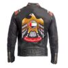 Retro Eagle Leather Jacket With United Arab Emirates Flag