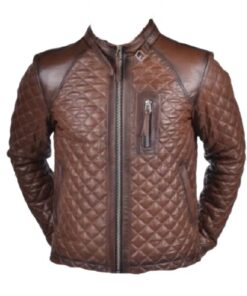 Vintage Brown Men's Quilted Jacket