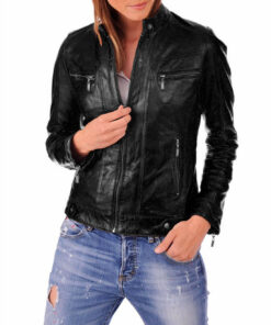 Women Leather Motorcycle Jacket