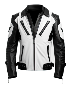 White-And-Black-Biker-Jacket