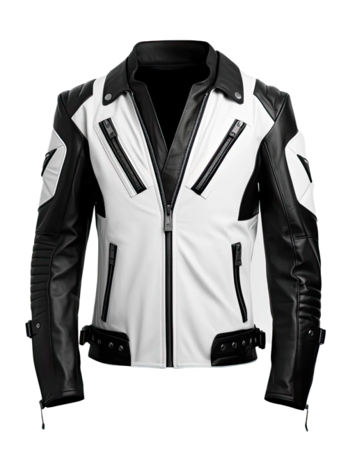 White-And-Black-Biker-Jacket