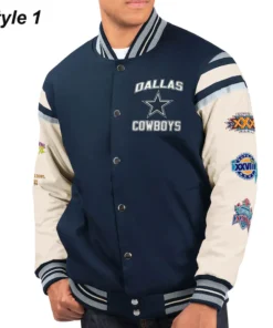 Navy Blue Dallas Cowboys Championship Varsity Jacket