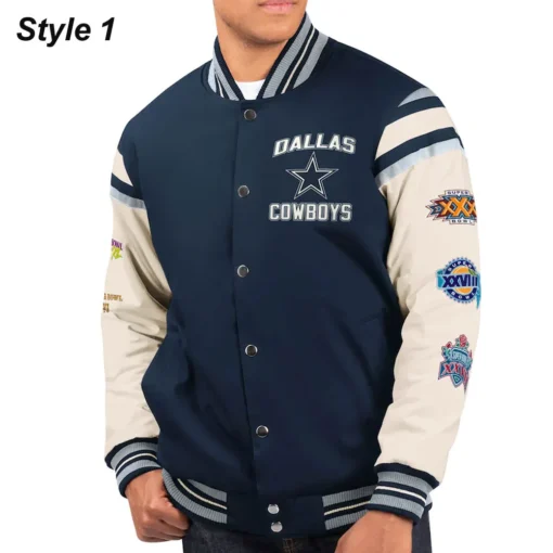 Navy Blue Dallas Cowboys Championship Varsity Jacket