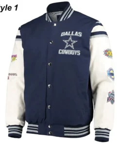 Navy Blue Dallas Cowboys Championship Varsity Jacket