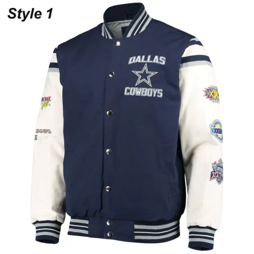 Navy Blue Dallas Cowboys Championship Varsity Jacket