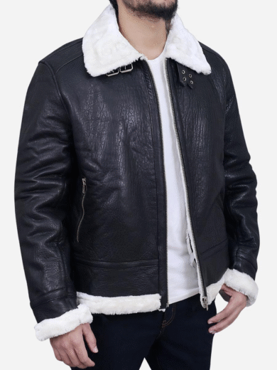 Dalton Black B3 Bomber Leather Jacket for Men