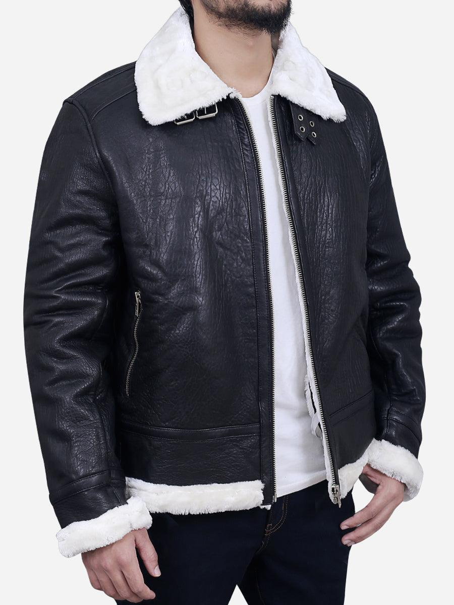 Dalton Black B3 Bomber Leather Jacket for Men
