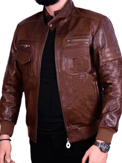Brown Leather bomber Men’s