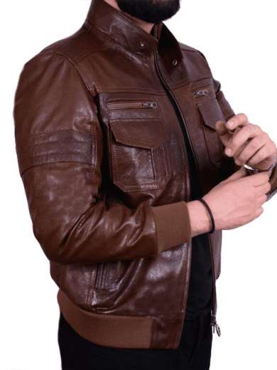 Brown Leather bomber Men’s