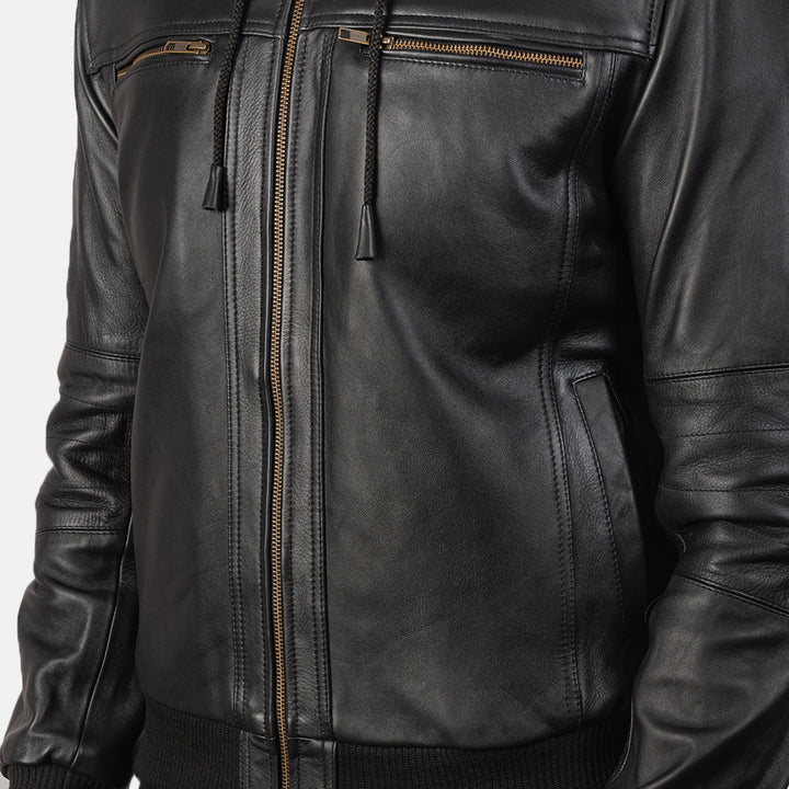 Dean Brown Leather Biker Jacket - Image 2