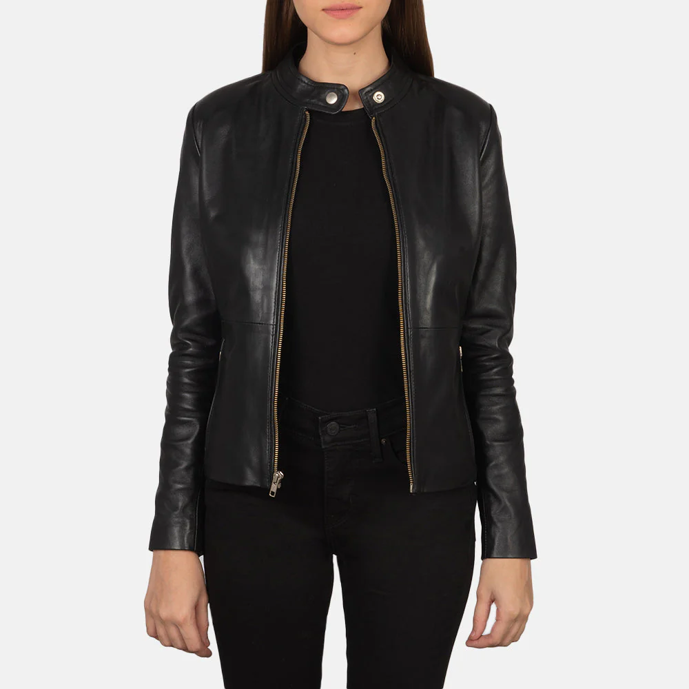Rave Black Leather Biker Jacket