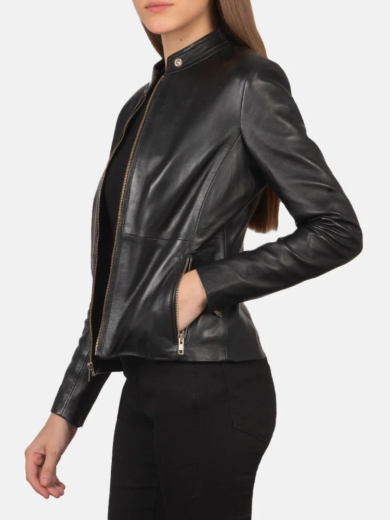 Rave Black Leather Biker Jacket