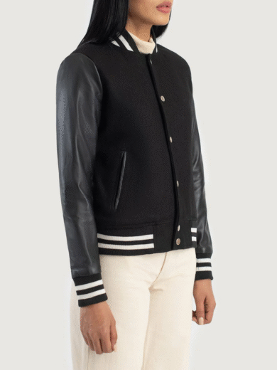 Savant Black Hybrid Varsity Jacket